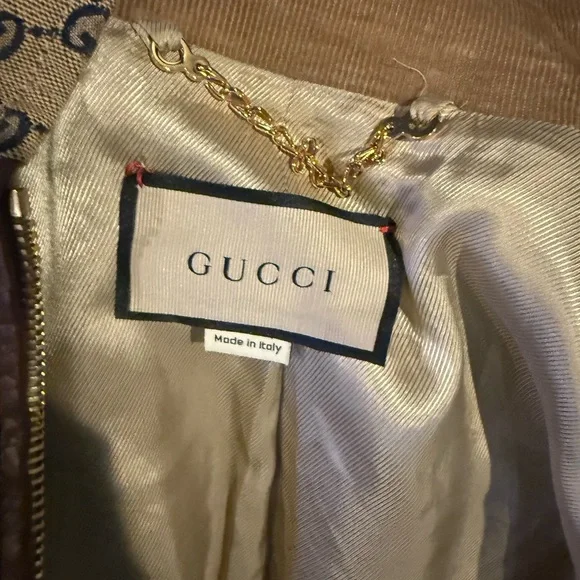 Gucci Tan and Red Bomber Jacket - Picture 4 of 6